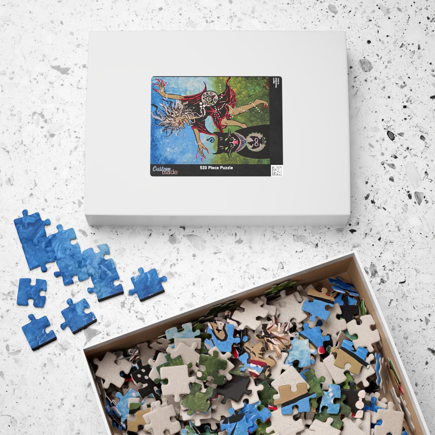 Deliriously Dancing Sorceress with Watchful Familiar Jigsaw Puzzle