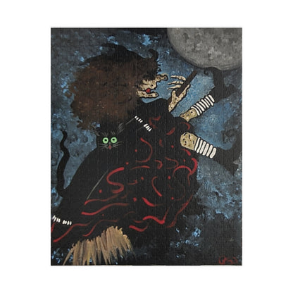 Witch and Trickster Fly to the Moon - JigsawPuzzle (110/252/520/1014 pcs)