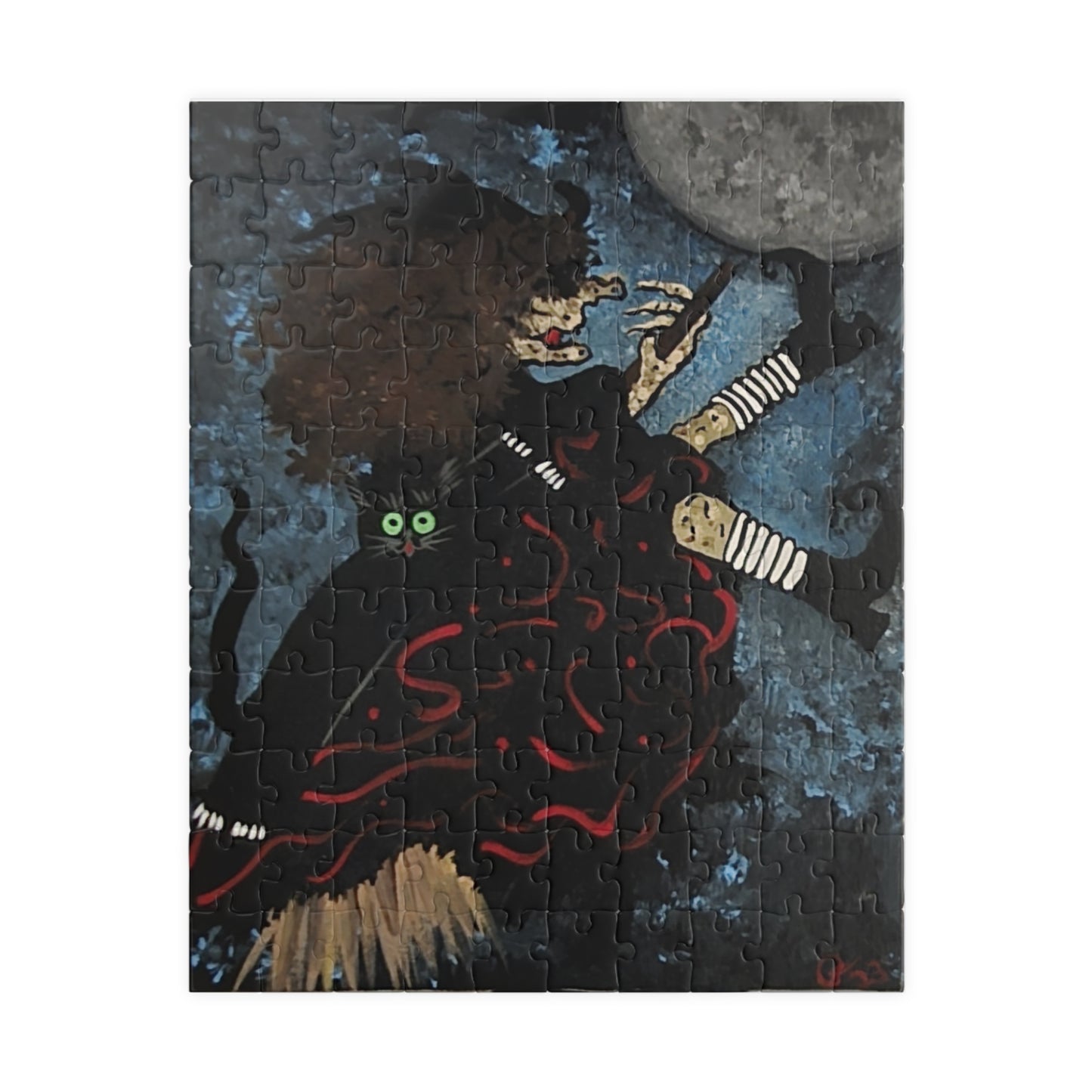 Witch and Trickster Fly to the Moon - JigsawPuzzle (110/252/520/1014 pcs)