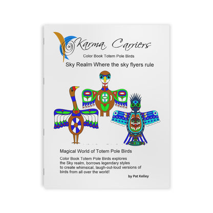 Whimsical Color Book Totem Pole Birds