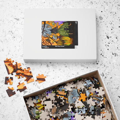Trickster Dances with Witches at a Bonfire Jigsaw Puzzle