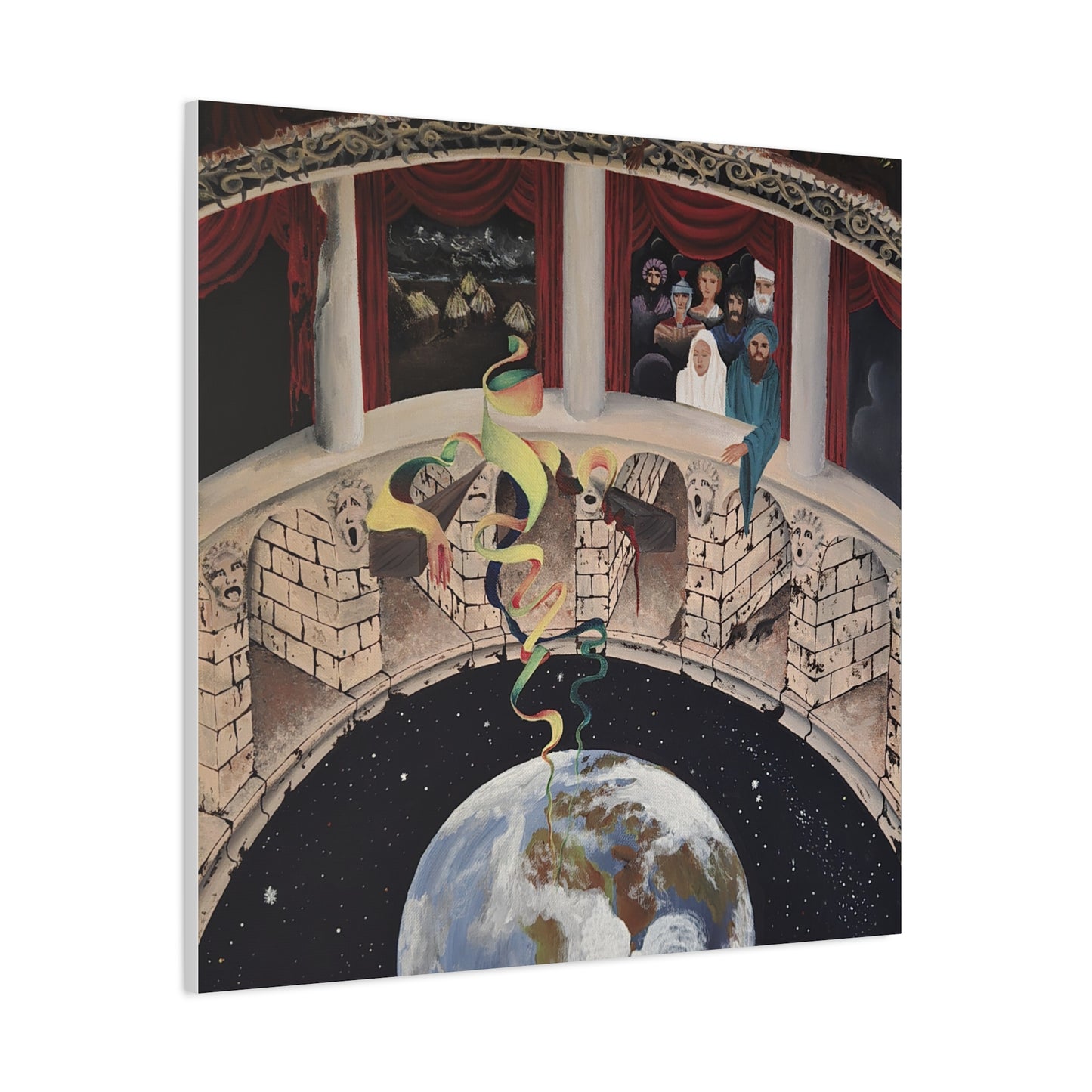 Exploration of Faith through Ethereal Cosmology  Canvas Print — Stretched Matte Wall Art