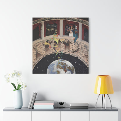Exploration of Faith through Ethereal Cosmology  Canvas Print — Stretched Matte Wall Art
