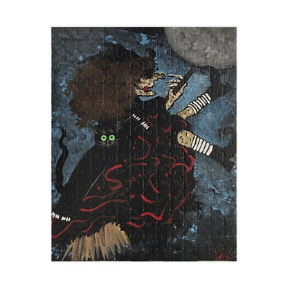 Witch and Trickster Fly to the Moon - JigsawPuzzle (110/252/520/1014 pcs)