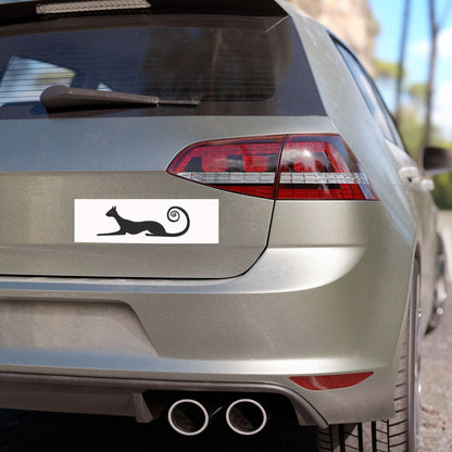Black Cat Silhouette Car Magnet, Sleek Kitty Tail Decal for Cars