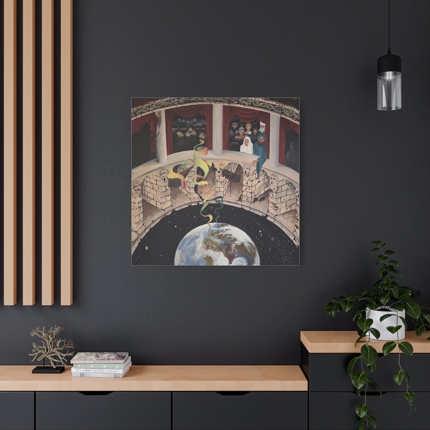 Exploration of Faith through Ethereal Cosmology  Canvas Print — Stretched Matte Wall Art