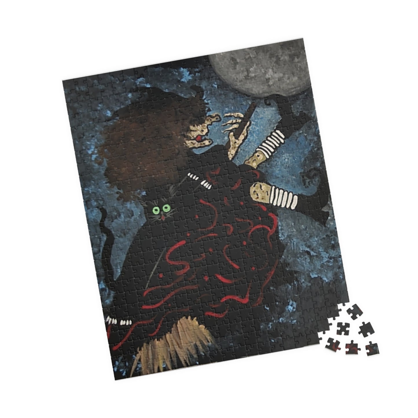 Witch and Trickster Fly to the Moon - JigsawPuzzle (110/252/520/1014 pcs)