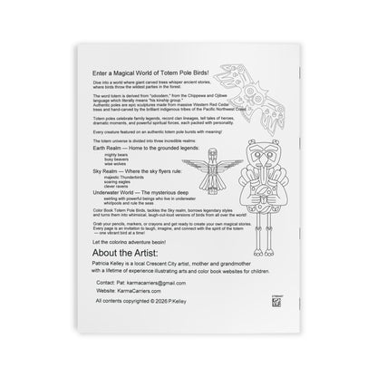 Whimsical Color Book Totem Pole Birds