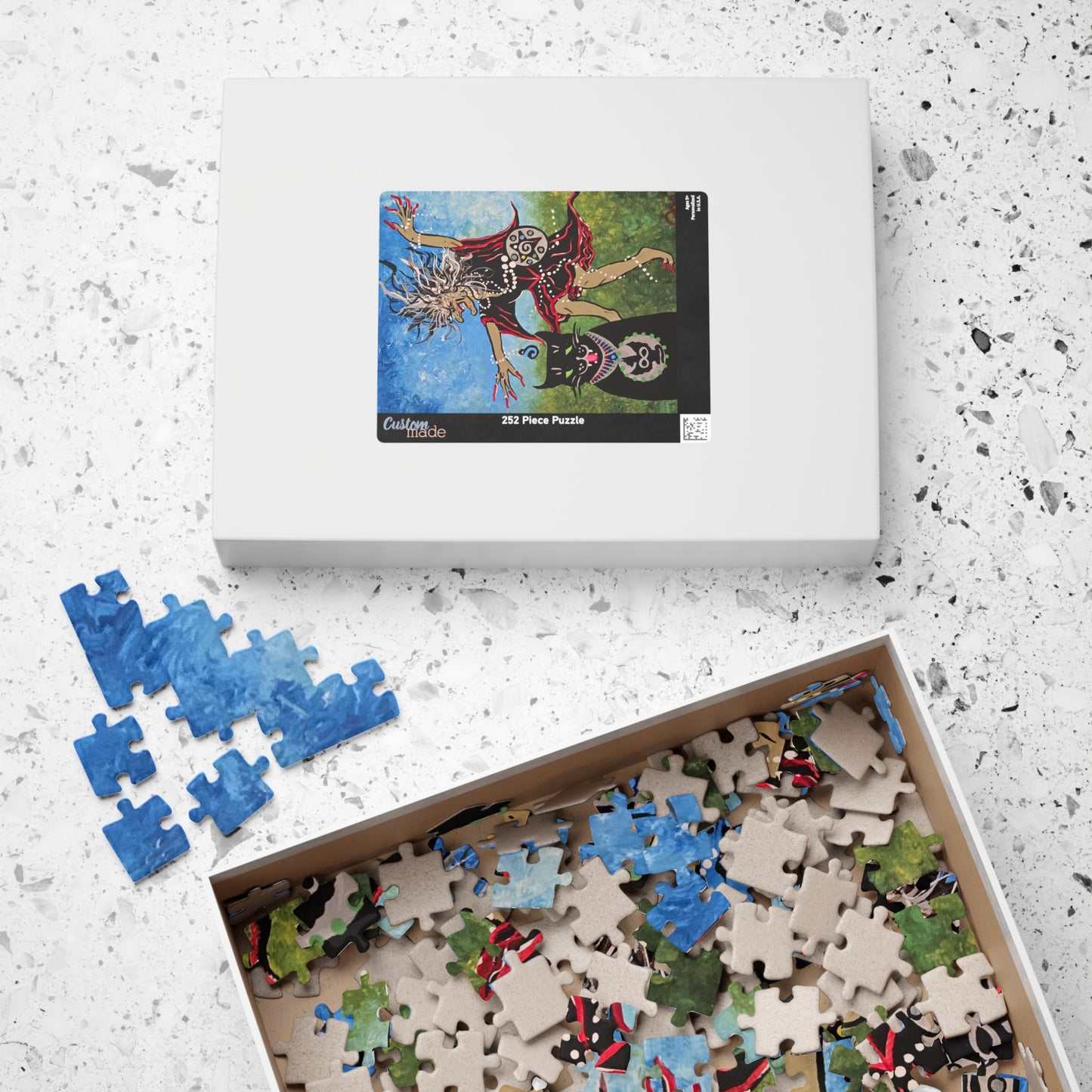Deliriously Dancing Sorceress with Watchful Familiar Jigsaw Puzzle
