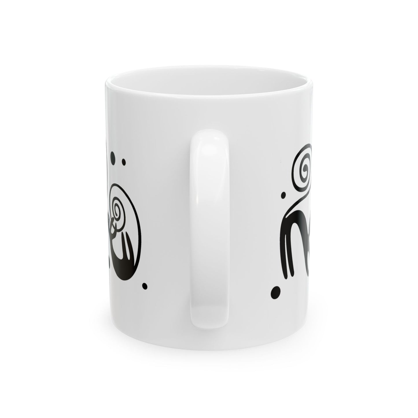 Ceramic Mug, Whimsical Black Pet Silhouette Coffee Cup (11oz/15oz)