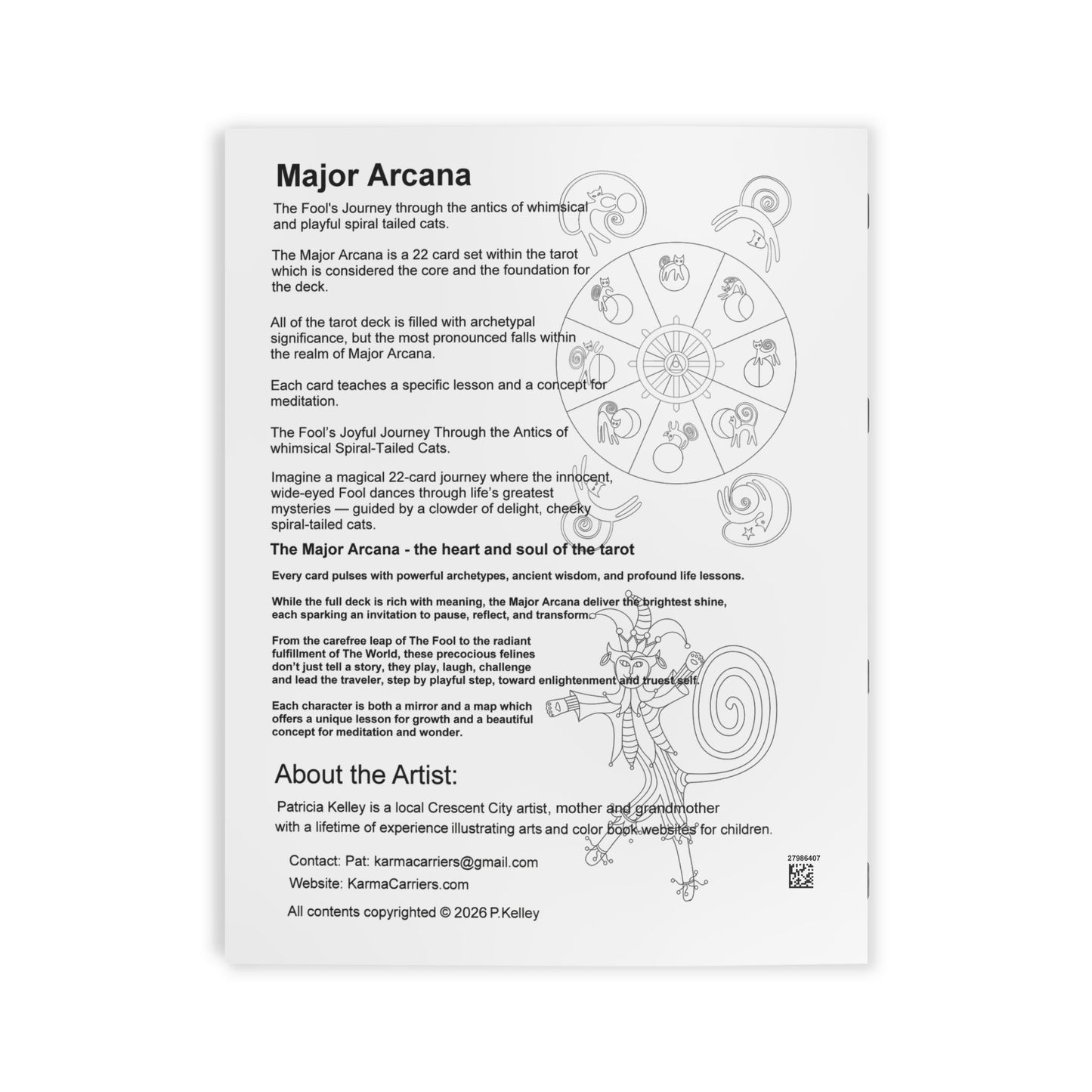 Spiral-Tail Cat Tarot Coloring Book, Major Arcana Coloring Book