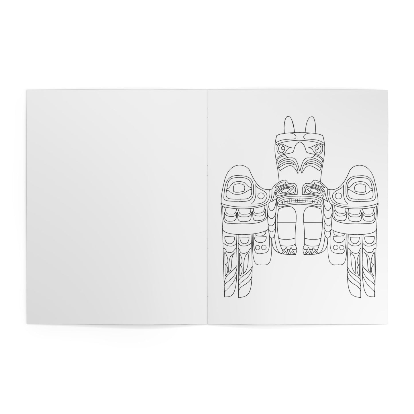 Whimsical Color Book Totem Pole Birds