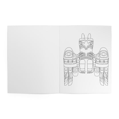 Whimsical Color Book Totem Pole Birds