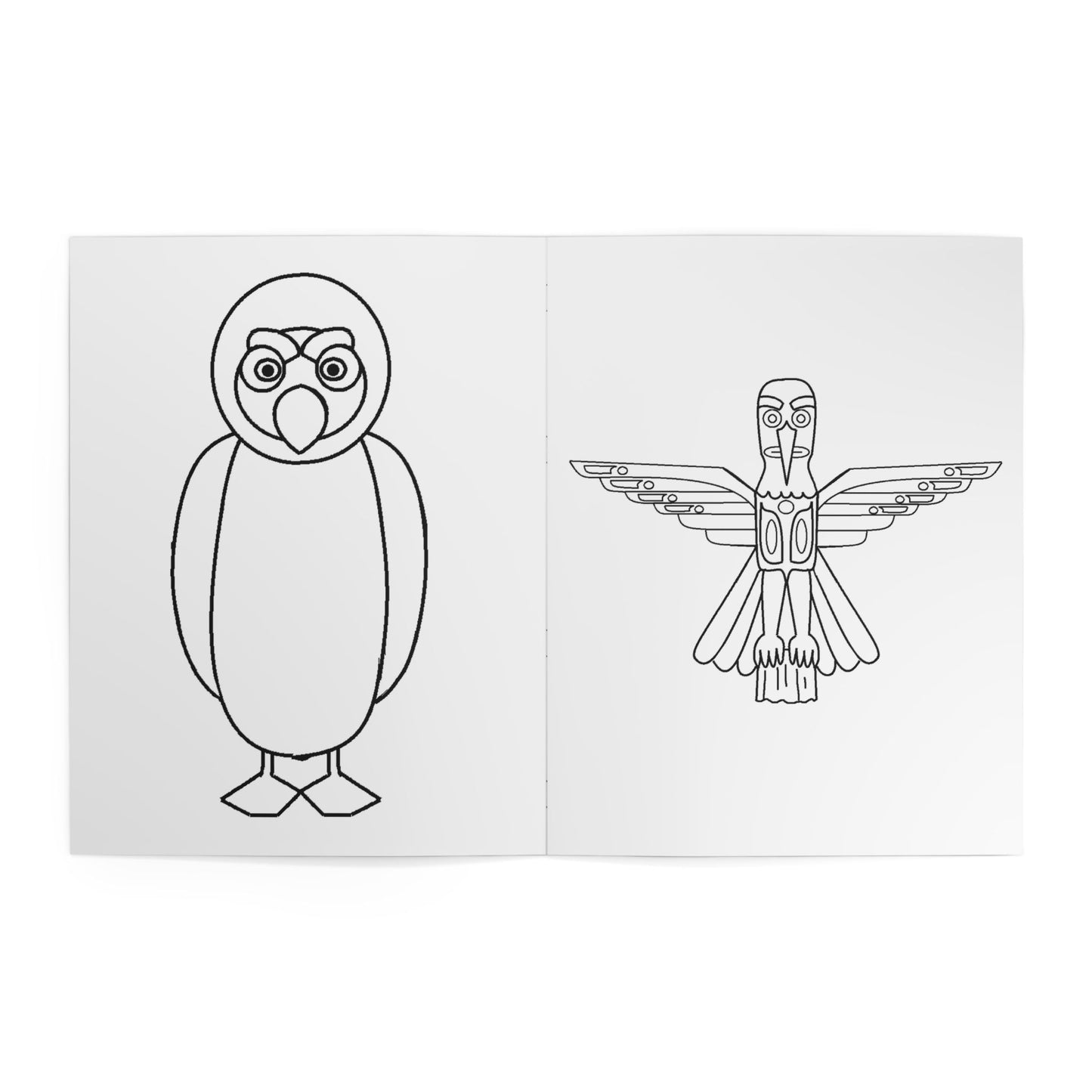Whimsical Color Book Totem Pole Birds