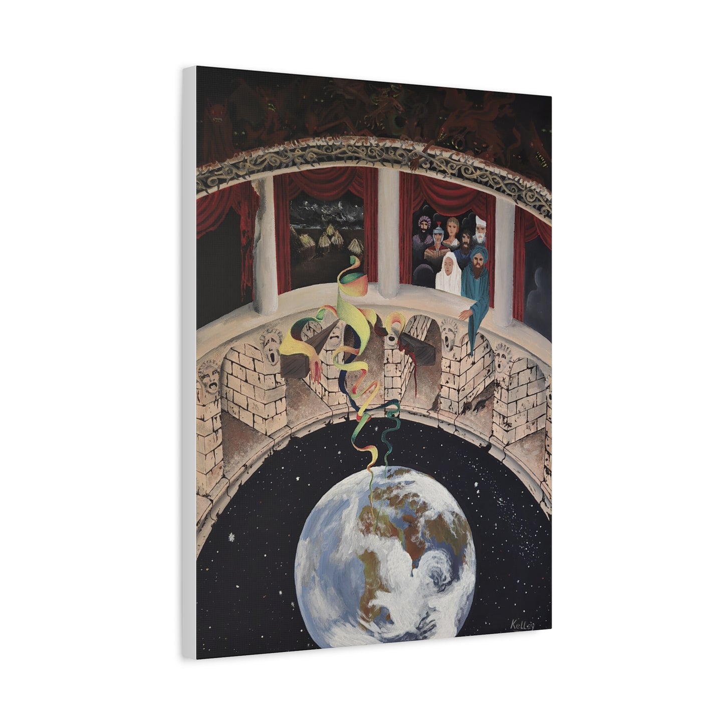 Exploration of Faith through Ethereal Cosmology  Canvas Print — Stretched Matte Wall Art