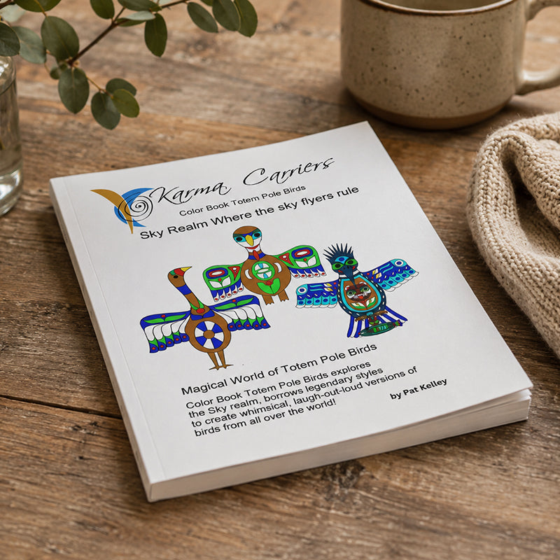 Whimsical Color Book Totem Pole Birds