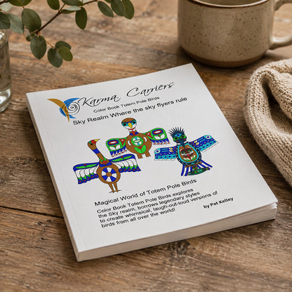 Whimsical Color Book Totem Pole Birds
